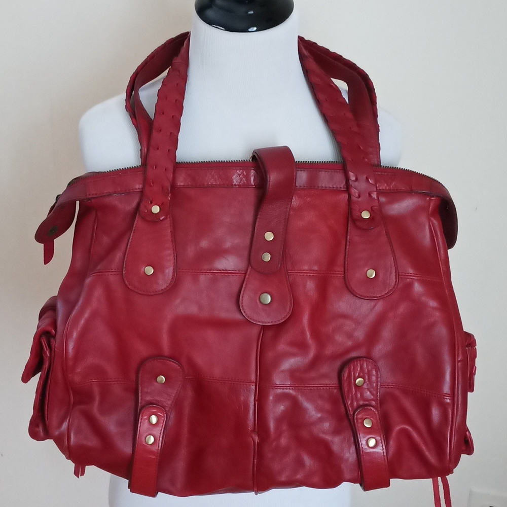 Large Red Leather shoulder bag